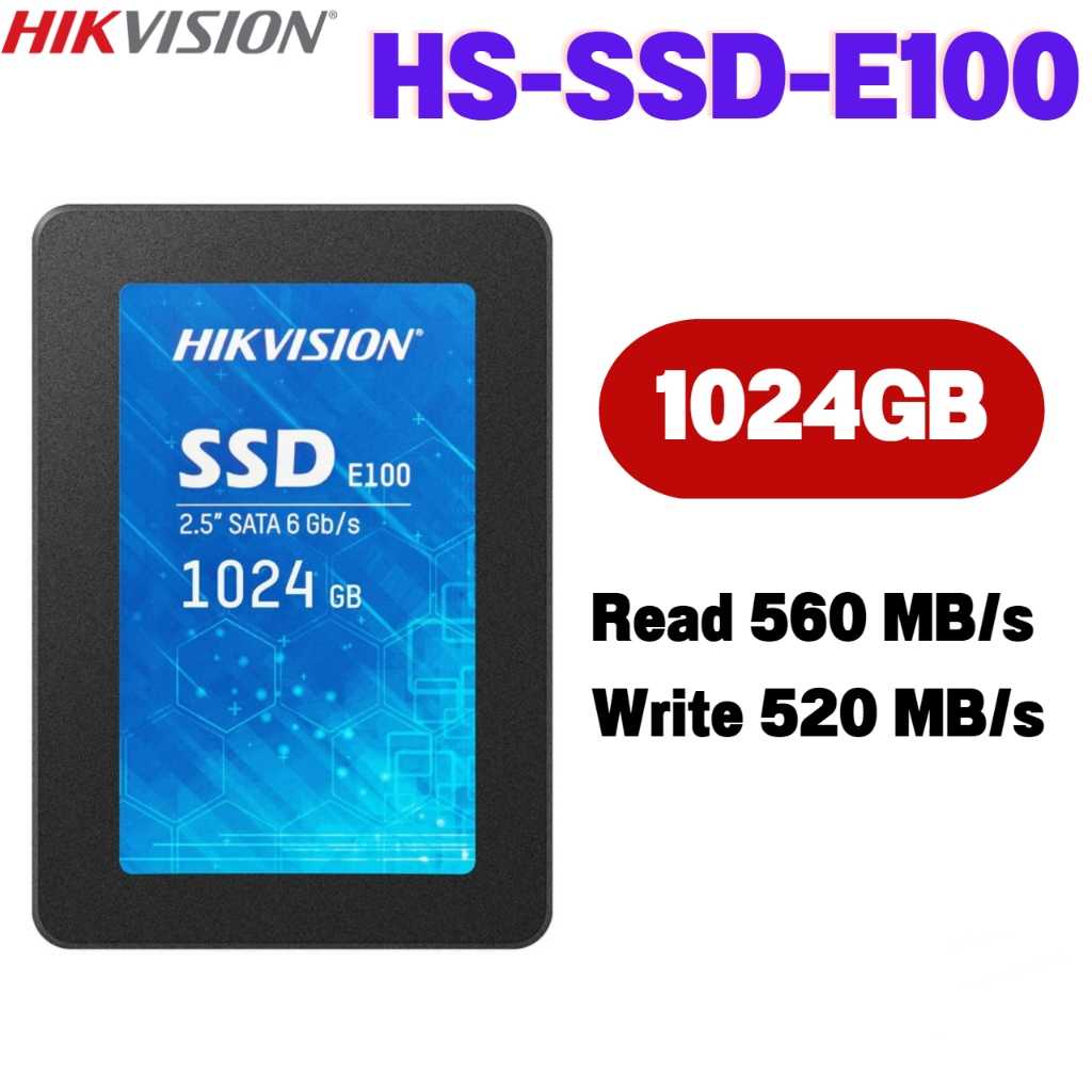 1TB SSD (เอสเอสดี) HIKVISION E100 - 2.5" SATA SSD (HS-SSD-E100 1024G)