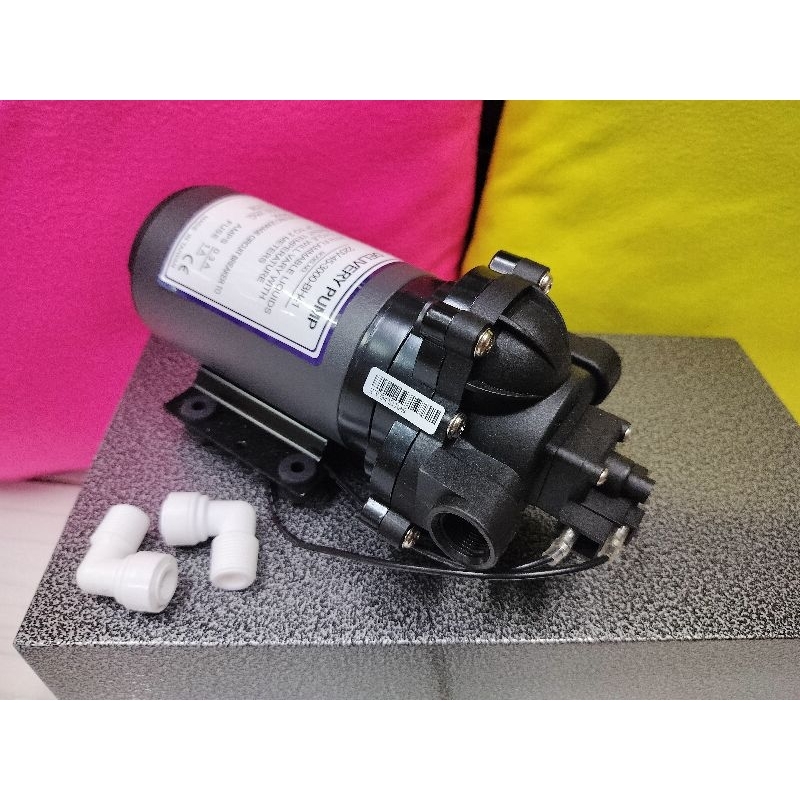 ปั๊มจ่ายตู้น้ำหยอดเหรียญ อัตโนมัติ เป็นปั๊มน้ำชนิด Diaphram Pump ทำหน้าที่หลักเป็น Delivery Pump