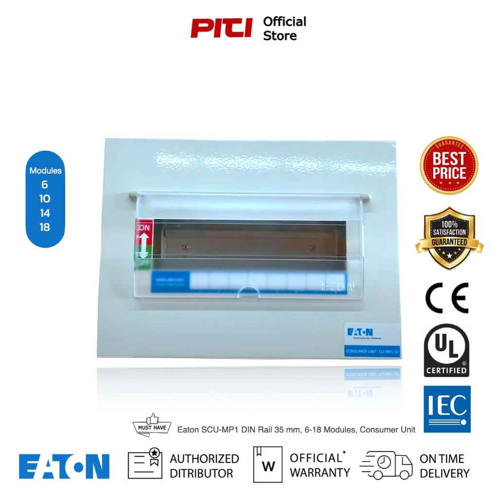 Eaton SCU-MP1 DIN Rail 35 mm, 6-18 Modules, Consumer Unit