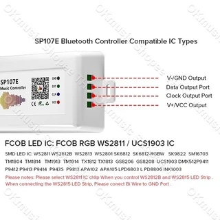 SP107E สไลด์ Light Band โทรศัพท์มือถือ sp107e music controller Bluetooth LED Controller 2811/2812B ตัวควบคุมเพลงบลูทูธ