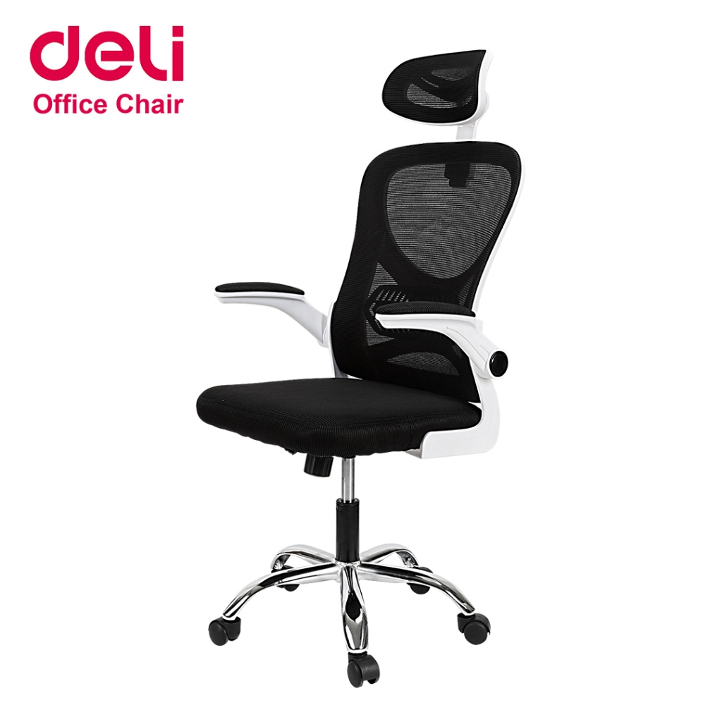 Deli เก้าอี้สำนักงาน เก้าอี้สุขภาพ Ergonomic พร้อมพนักพิงศีรษะ มีที่วางแขน รับประกัน1ปี Office Chair