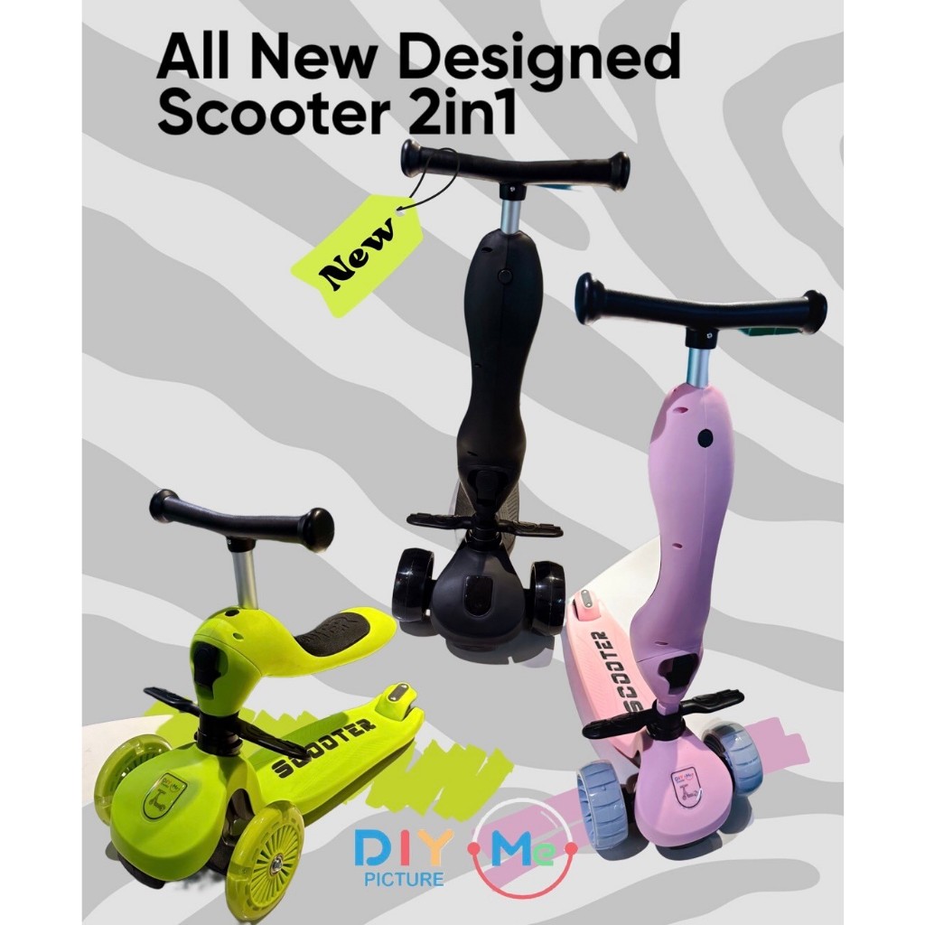 Scooter สกูตเตอร์ รุ่นTop ระวังของเลียนแบบ นั่ง&ยืนได้ 2in1 ล้อใหญ่ ไฟAuto LED ทรงตัวและเลี้ยวง่าย วิ่งลื่นนุ่ม พร้อมส่ง