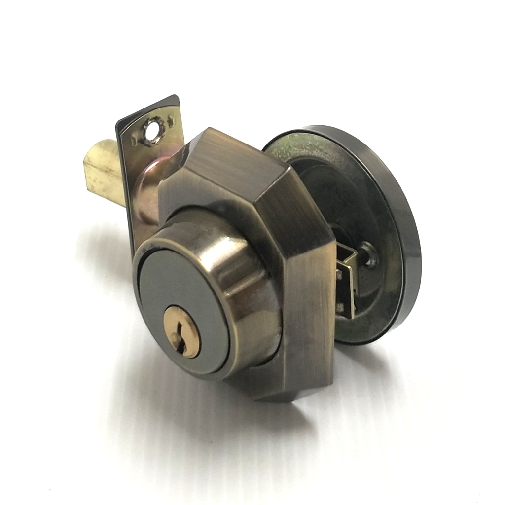 กุญแจลิ้นตายDEADBOLT (H6770)แบบไข 1 ด้าน ลายโบราณสวยงาม ไส้กุญแจทำจากทองเหลืองแท้ ระบบ 5 ลูกปืน สามารถทำระบบมาสเตอร์คีย์
