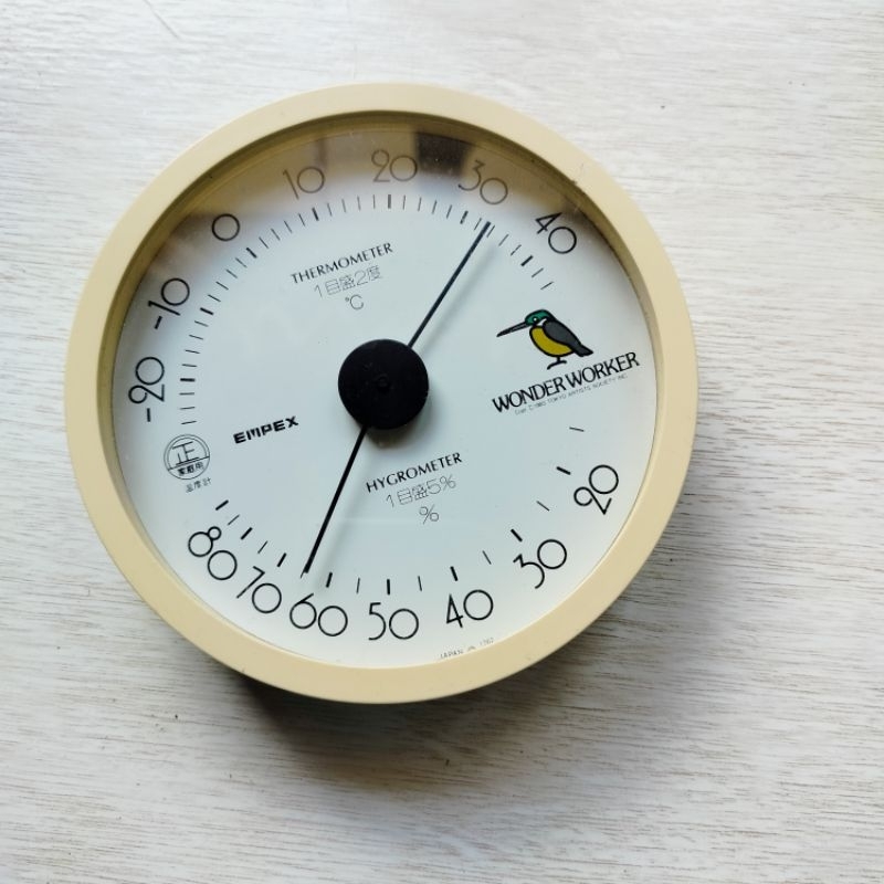 thermometer hygrometer🕟 EMPEX เทอร์โมมิเตอร์ 🕗ไฮโกรมิเตอร์ 🎈ที่วัดอุณหภูมิ สีครีมขาว