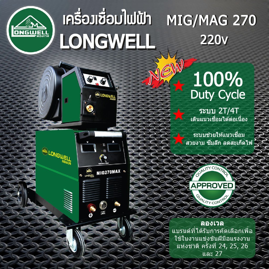 (สินค้าพรีออเดอร์) Longwell เครื่องเชื่อมมิกแมก MIG-MAG 270 ระบบอินเวอร์เตอร์