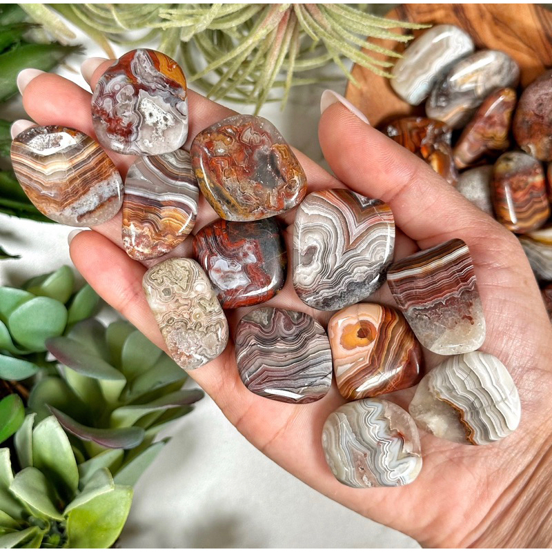 1 PC Mexican Crazy Lace Agate, Tumbled Rock, Bulk Gems and Stones, Wire Wrapping Crystals for Jewelry Making, Rock Lover