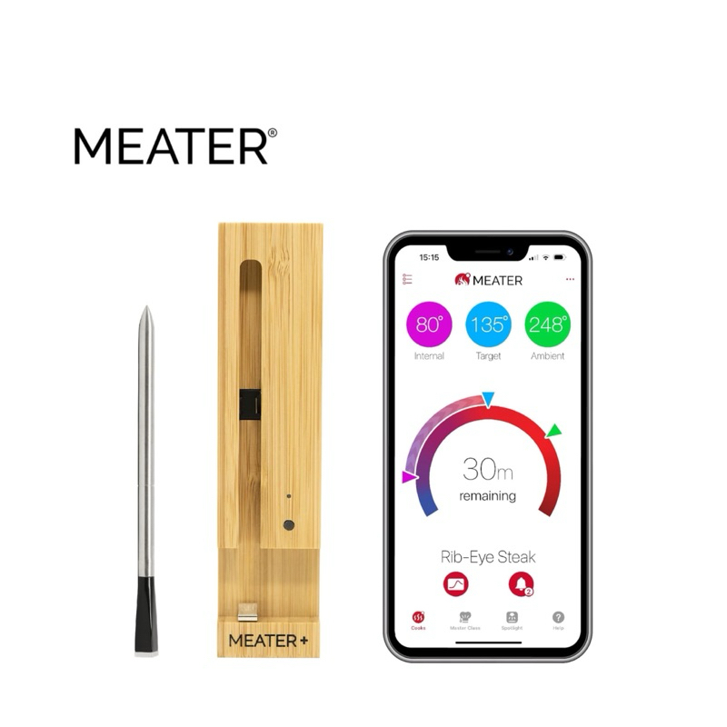 MEATER เครื่องวัดอุณหภูมิเนื้ออัจฉริยะไร้สายระยะไกลพร้อมบลูทูธ สําหรับบาร์บีคิว เตาอบ หม้อทอด wireless thermometer