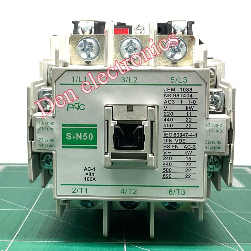 S-N50 MAGNETIC CONTACTOR แมกเนติก คอนแทกเตอร์ AC-1:Ith 100A คอนแทกช่วย:2NO 2NC AC220V 50/60Hz สินค้าพร้อมส่ง