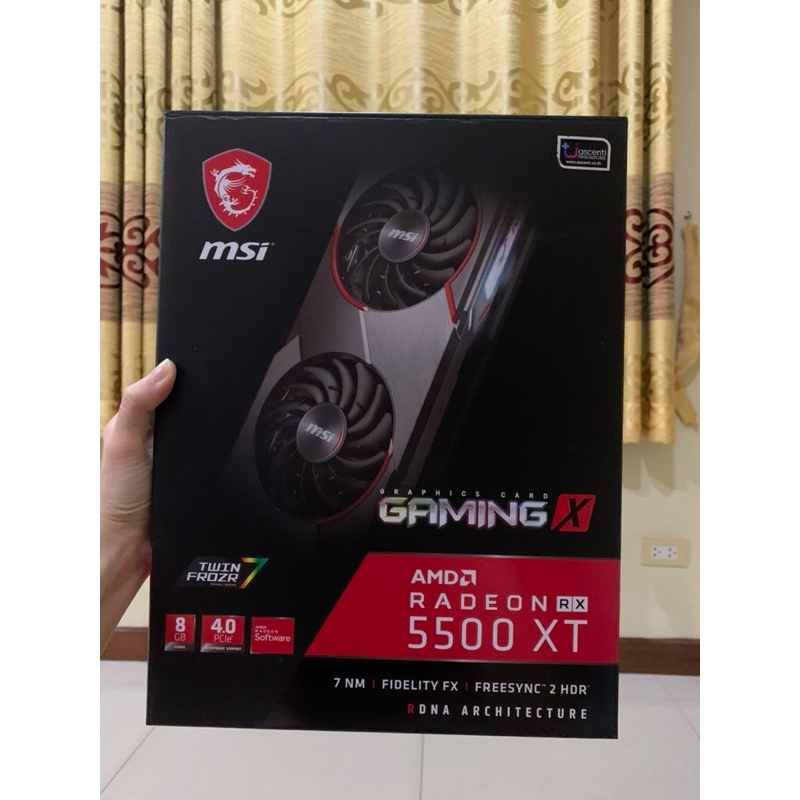 กล่องการ์ดจอ MSI รุ่น rx 5500 xt