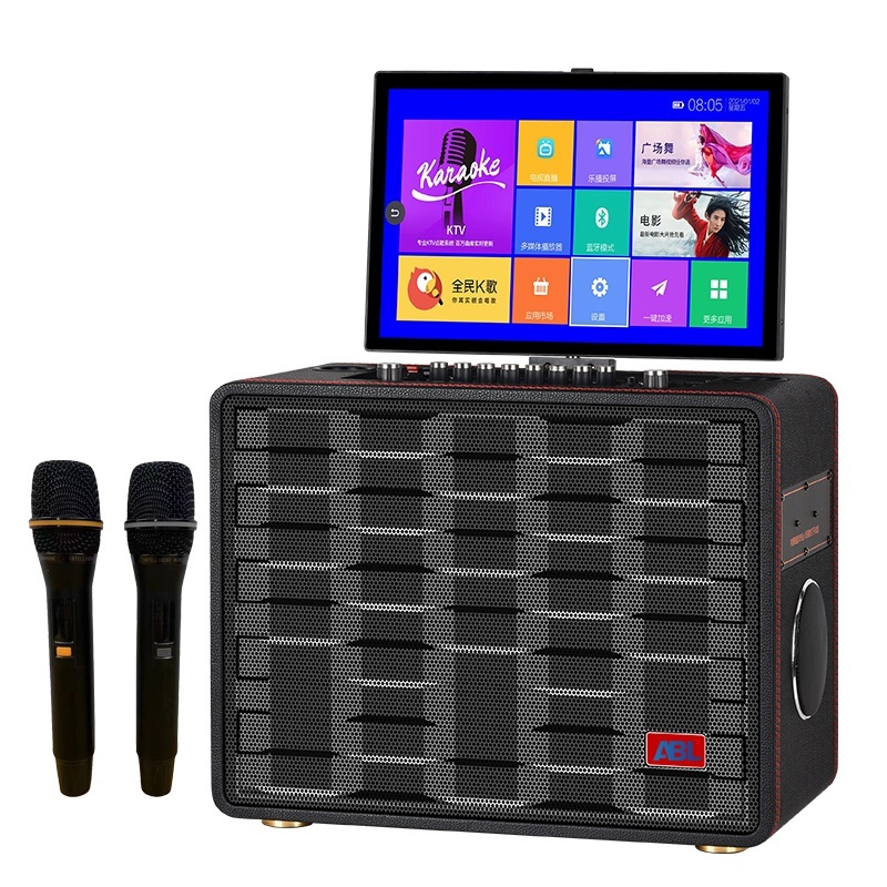 เครื่องคาราโอเกะ KTV ในบ้านพร้อมหน้าจอสัมผัสระบบเสียง Bluetooth ลำโพงคาราโอเกะกลางแจ้งพลังสูงแบบออลอินวัน