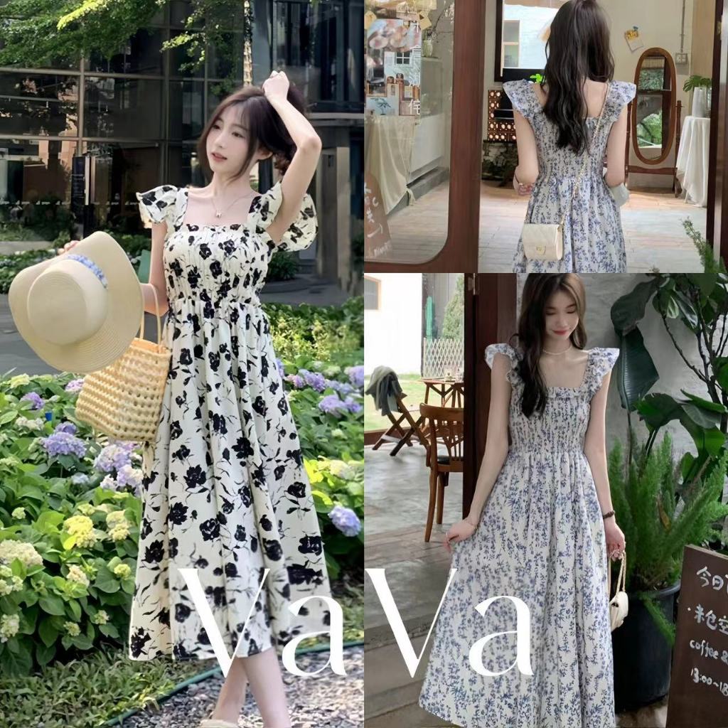 VaVa ชุดดอกไม้หักผู้หญิงฤดูร้อนใหม่ปิดเอว กระโปรงชายหาด