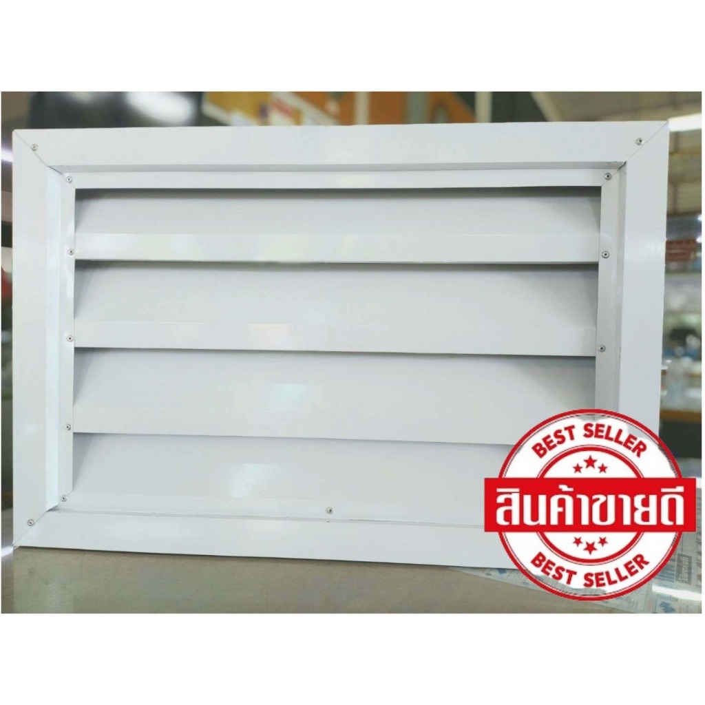 หน้าต่าง บานเกล็ด ระบายอากาศ บานเกล็ดซ้อน มีมุ้งลวด(สามารถแกะล้างได้) 60x40 สีขาว ผลิตจากวัดถุดิบคุณ