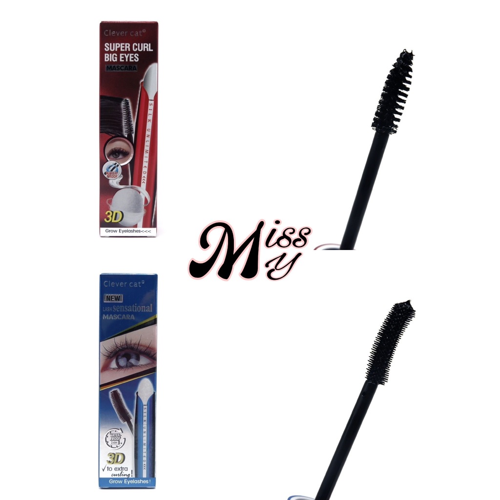 Clever Cat Super Curl Big Eyes 3D Mascara มาสคาร่าตาโต เพิ่มความหนา ขนตาโค้งงอนเป็นธรรมชาติ (2หัวแปรง)