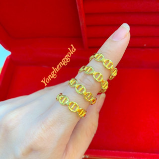 แหวนทอง1สลึง Yonghenggold โซ่คั่นรอบวงทองคำแท้96.5% มีใบรับป…