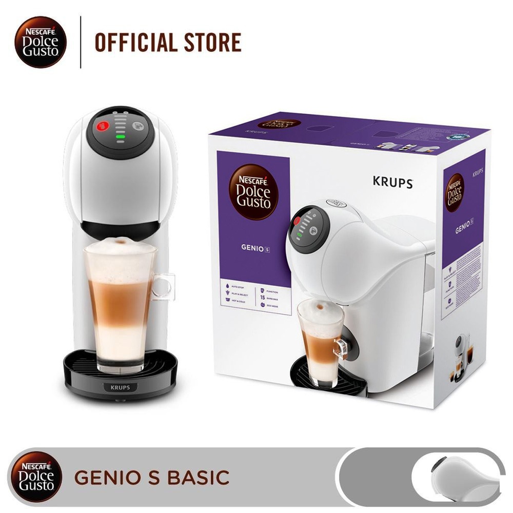 KRUPS NESCAFE DOLCE GUSTO GENIO S เครื่องชงกาแฟ ชนิดแคปซูล แบบออโต้ สีขาว ของใหม่ ของแท้100%