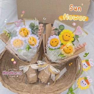 [พร้อมส่ง🇹🇭]🌻💐 ช่อดอกไม้น่ารัก ดอกทานตะวันถักมือ สำหรับเป็นของขวัญให้คนพิเศษ ปัจฉิม วันเกิด วันครบรอบ ✨By NewKwan Studio