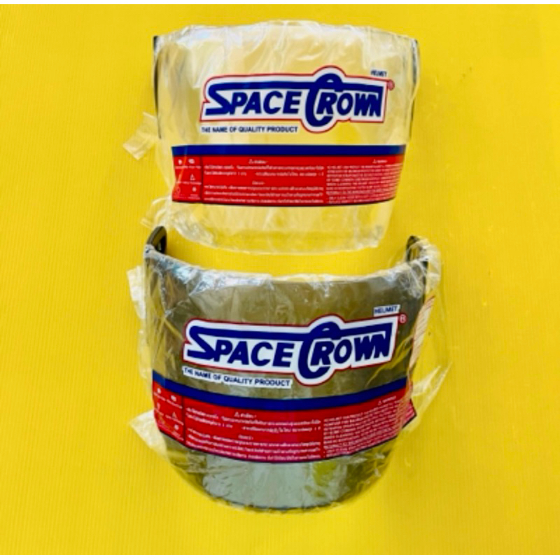 กระจกหมวกกันน็อก รุ่น WS1 ยี่ห้อ SPACE CROWN สีใส + สีชา หน้าหมวก กระจกหมวก