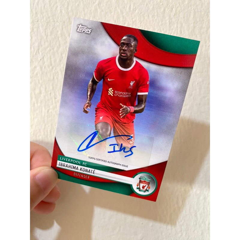 (ส่งฟรี) การ์ดลายเซ็นนักฟุตบอล 2024 Topps Liverpool IBRAHIMA KONATE Autograph GD-IK