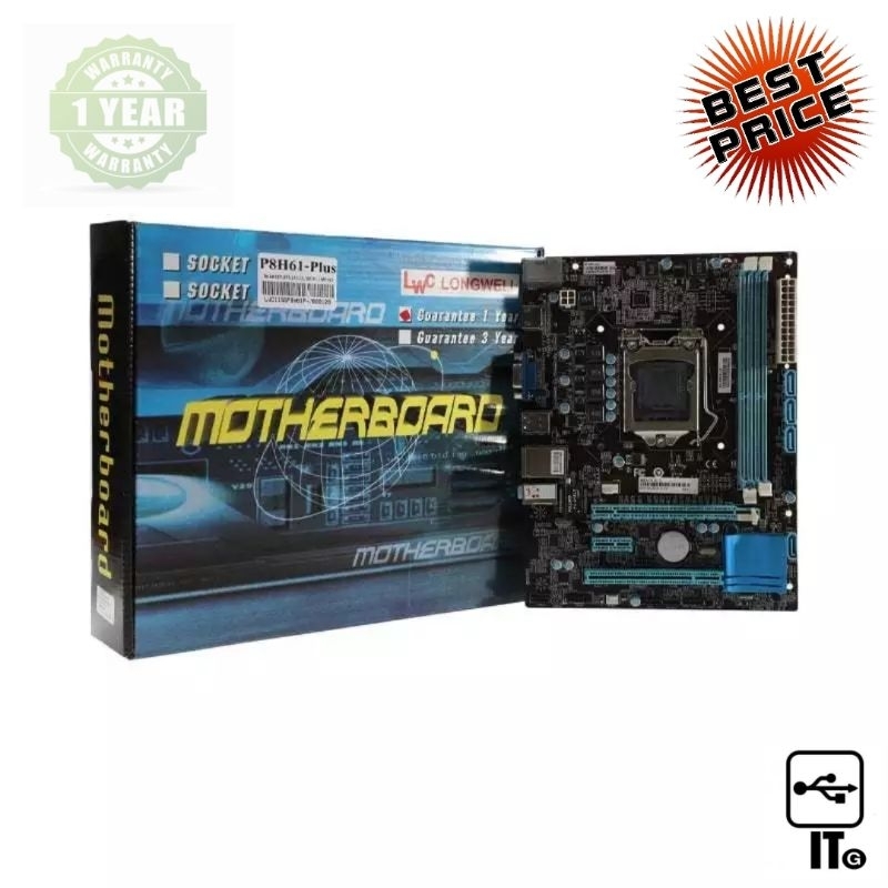 MAINBOARD (1155) LONGWELL P8H61 PLUS DDR3 ประกัน 1Y เมนบอร์ด