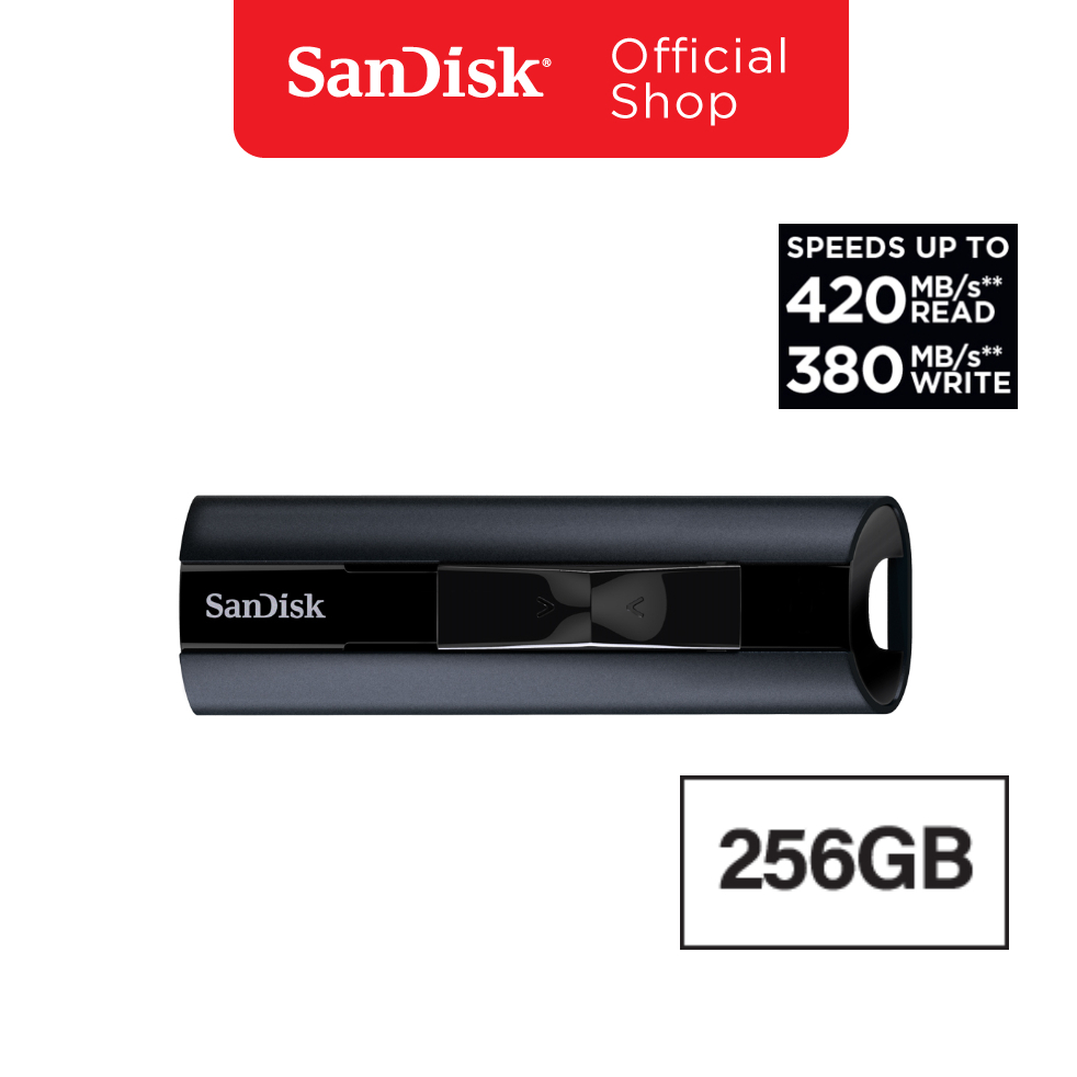 SanDisk Extreme PRO USB 3.2 SSD Flash Drive (SDCZ880_256G_G46) 256GB Speed r/420 w 380 MB/s