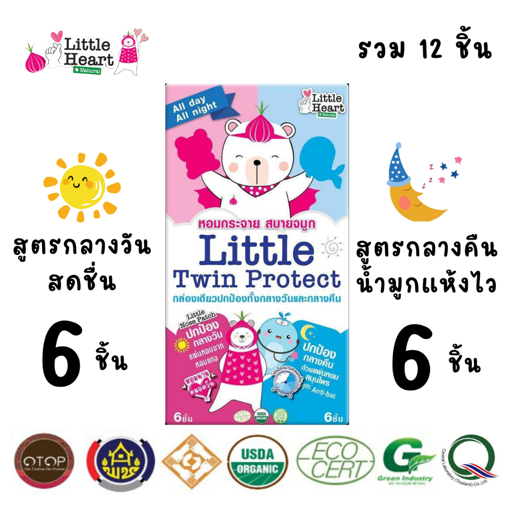 Twin สติ๊กเกอร์หัวหอมบรรเทาหวัด1กล่อง(12ชิ้น) กล่องเดียวสดชื่นทั้งวัน หายใจสะดวกทั้งคืน แผ่นแปะหัวหอม