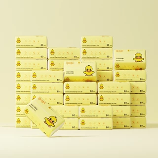 ใหญ่กว่า ประหยัดกว่าIpopi ทิชชู่เช็ดหน้าแบบดึง 1ห่อ 80 แผ่น 2 ชั้น