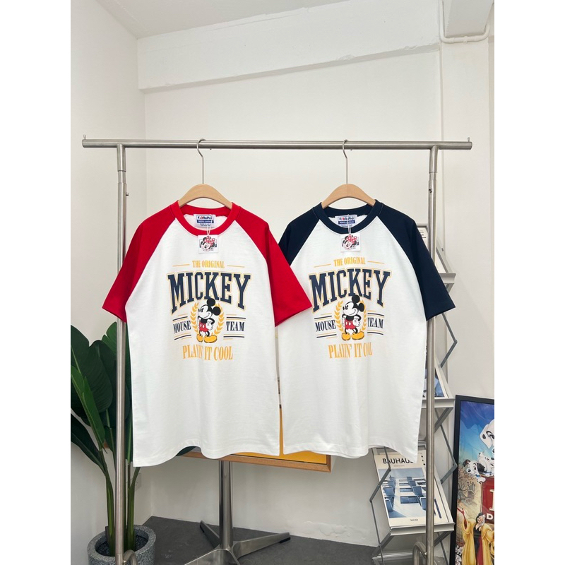 ลด 50% ในไลฟ์ เสื้อโอเวอร์ไซล์ ป้าย Unreal ลายมิกกี้ทูโทน ใส่ได้ ช/ญ