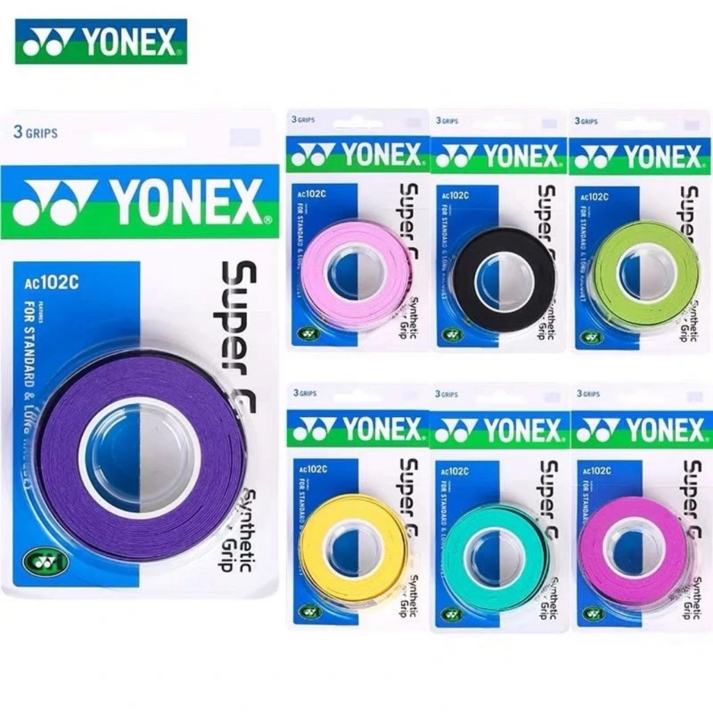 พร้อมส่งจากไทย Yonex พันด้าม ไม้แบด ไม้เทนนิส รุ่น AC102C 1 ม้วน (3 Grip / 1 Grip) กริ๊ป พันด้าม