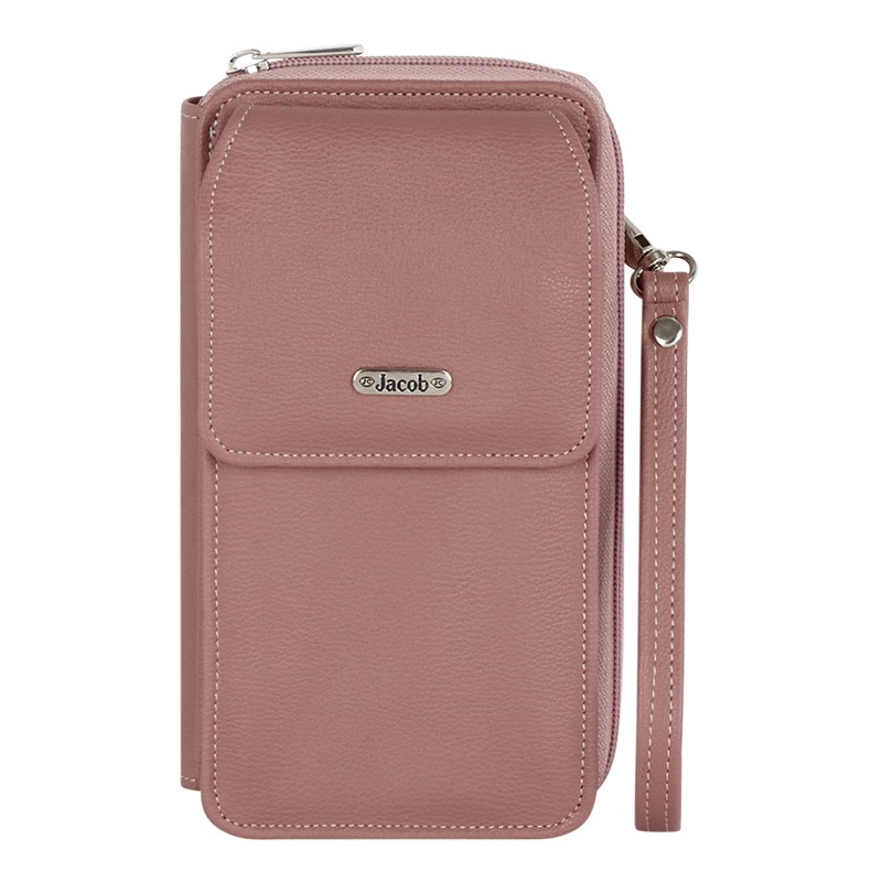 Jacob International กระเป๋าสตางค์ผู้หญิง ใส่มือถือได้ V32176 (ชมพู,เขียว,ม่วง,แดง,น้ำตาล,ดำ) / แถมฟรี ! วาสลีน 1 กระปุก