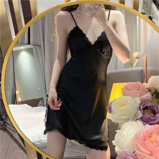 ชุดนอนผ้าซาติน ชุดลูกไม้เซ็กซี่🌸ชุดนอนไม่ได้นอน xxl เนื้อผ้าคุณภาพสูงและสวมใส่สบาย🌙พร้อมส่งจากไทยH1001