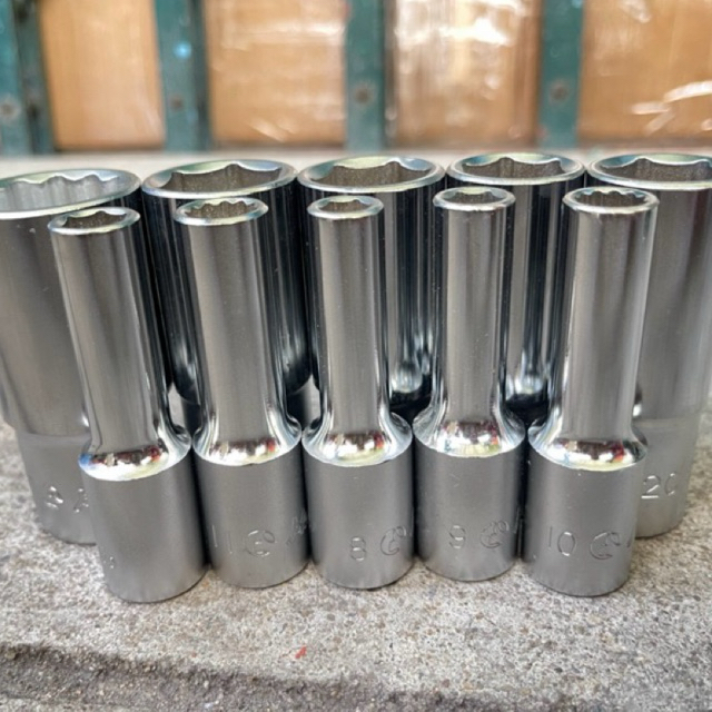 HANS ลูกบล็อกยาว 6เหลี่ยม / 12เหลี่ยม 4หุล(1/2") เบอร์8-32มิล