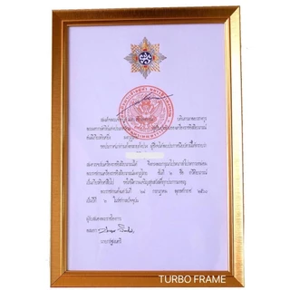 กรอบรูปเพื่อใส่ใบเครื่องราชอิสริยาภรณ์ (ใส่ได้พอดี โดยไม่ต้องตัดใบประกาศออก ) ++ พร้อมกระจกและขาตั้ง