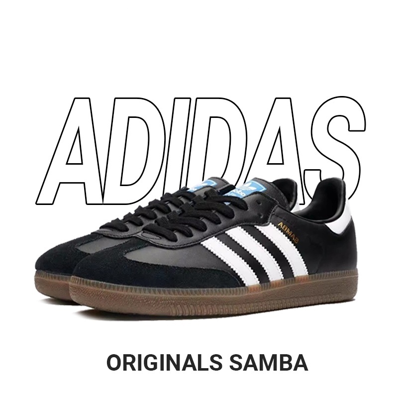 ของแท้ Adidas Originals Samba รองเท้ากีฬาอาดิดาส วินเทจ รองเท้ากีฬาผู้ชาย แฟชั่น รองเท้าคัชชูผู้หญิง รองเท้าคัชชู สีดำ