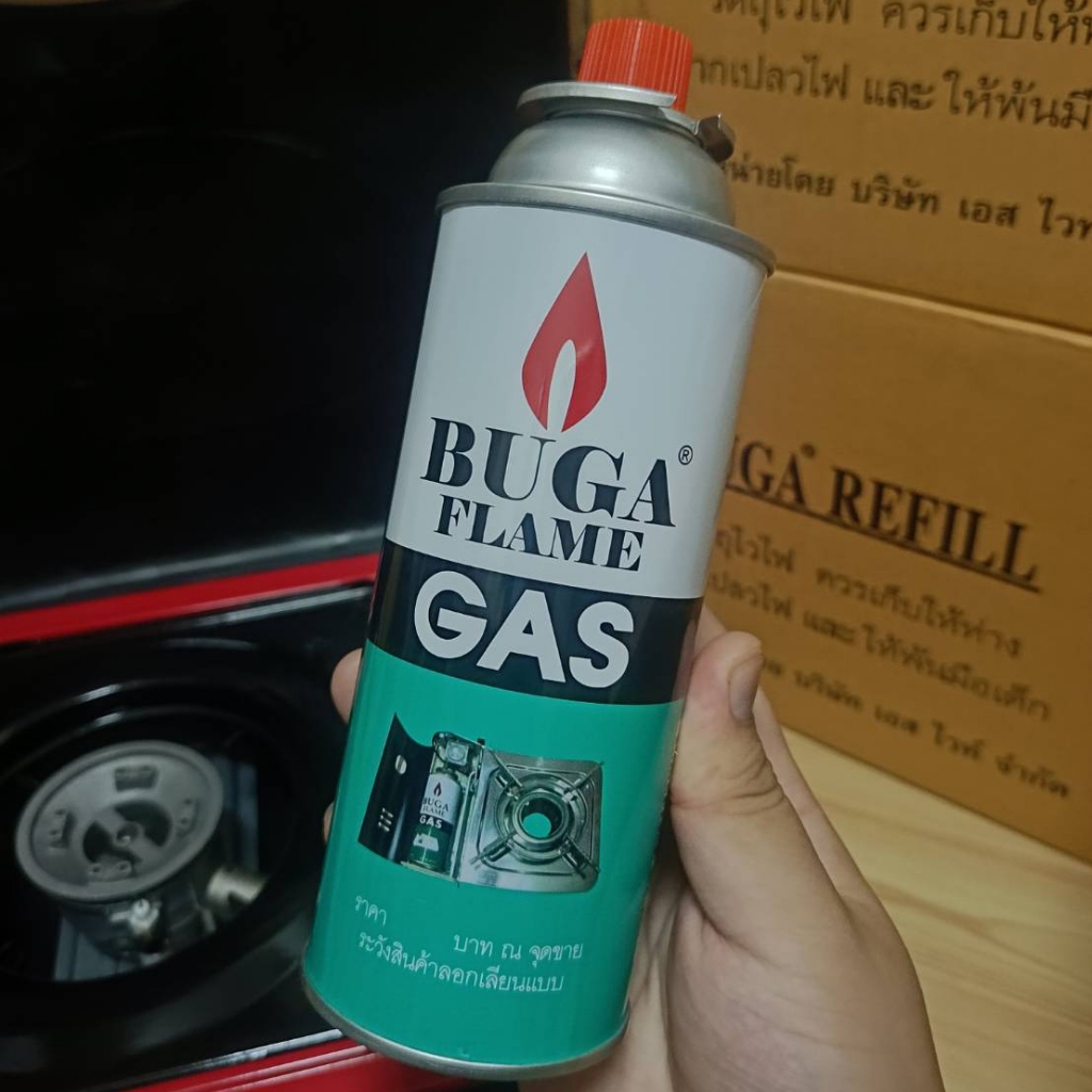 ส่งด่วนภายในวัน🔥 แก๊สกระป๋องสำหรับเตาปิคนิค Buga Gas ขวดใหญ่ 355กรัม กระป๋องแก๊สพกพา ตั้งแคมป์ เดินป่า ทำอาหาร เด็กหอ