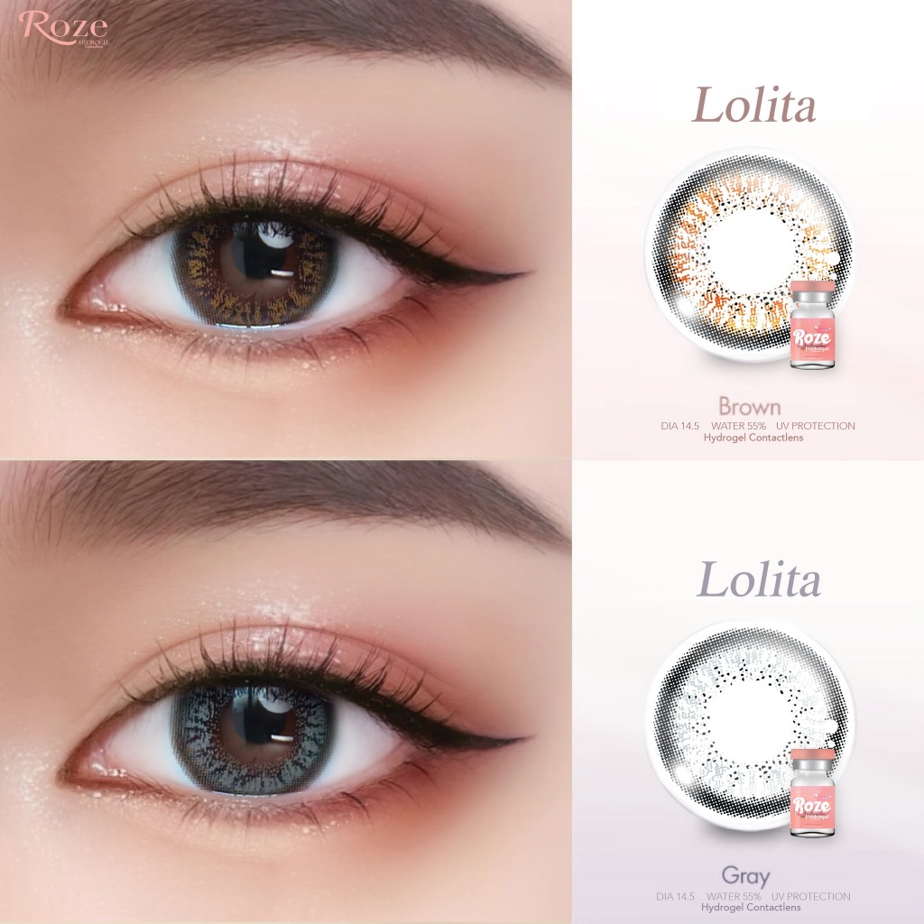 Roze รุ่น Lolita คอนแทคเลนส์ รายเดือน ค่าอมน้ำ55%