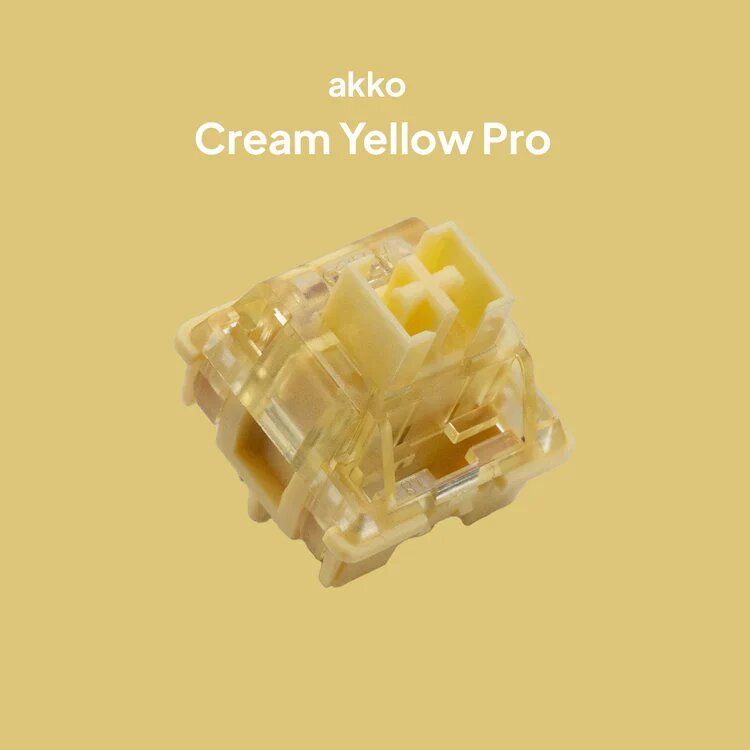 (1กล่อง45ตัว) Akko Cream Yellow Pro v3 [Linear] 50g Factory-lubed