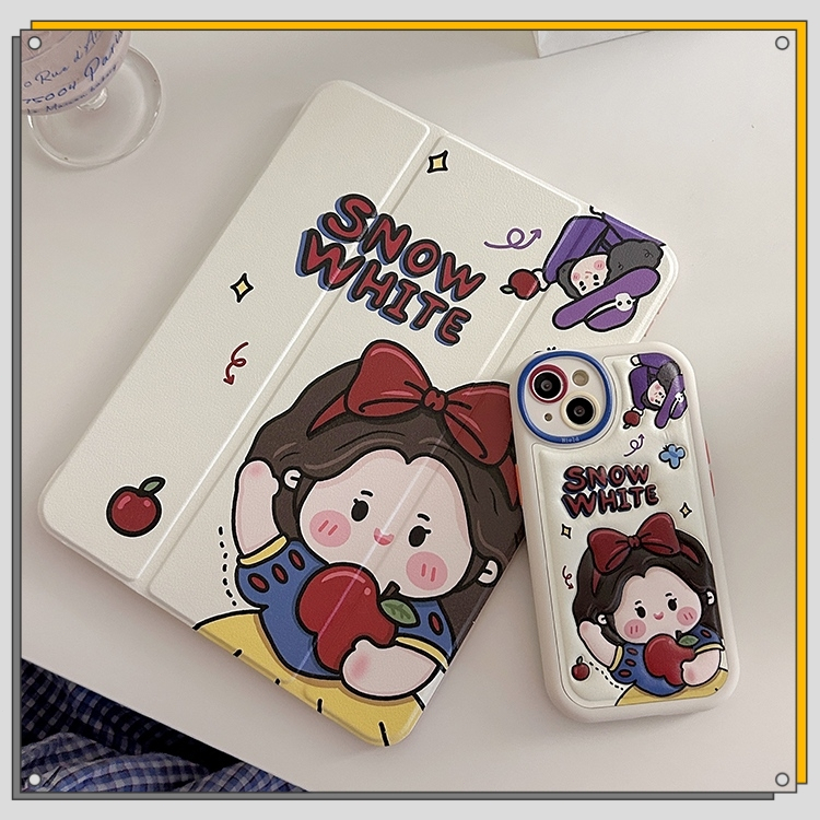 💥24ชั่วโมง💥เคสiPadหมุน 360°Air7 Pro13 Beauty Snow White พร้อมถาดใส่ปากกา Acrylic เคส ipad gen11 Air6