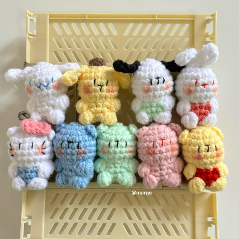 Mini bears keychain 🧸🐱🐰พวงกุญแจตุ๊กตาไหมพรม🎀