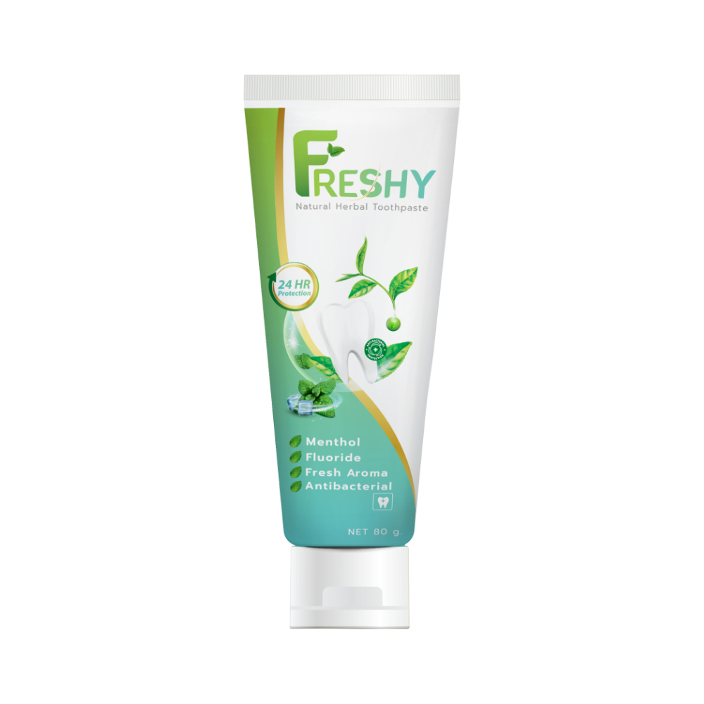 ยาสีฟัน เฟรชชี่ เนเชอรัล เฮอร์เบิล ทูธเพสท์ HAPPY FRESHY