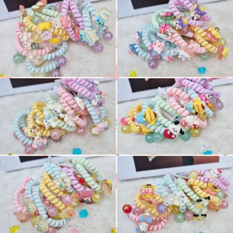 U...ยางเกรียวห้อยการ์ตูน (6 คู่) 12 เส้น (ราคาส่ง)