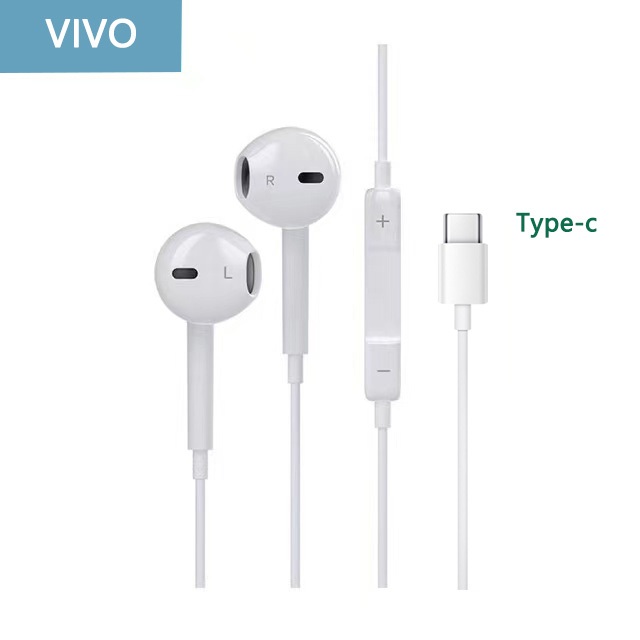 หูฟัง 3.5 มม. ปลั๊ก vivo ไมโครโฟนในตัว 100% เอฟเฟกต์เสียงแหลมและเบสที่ดี (พร้อมกล่อง)