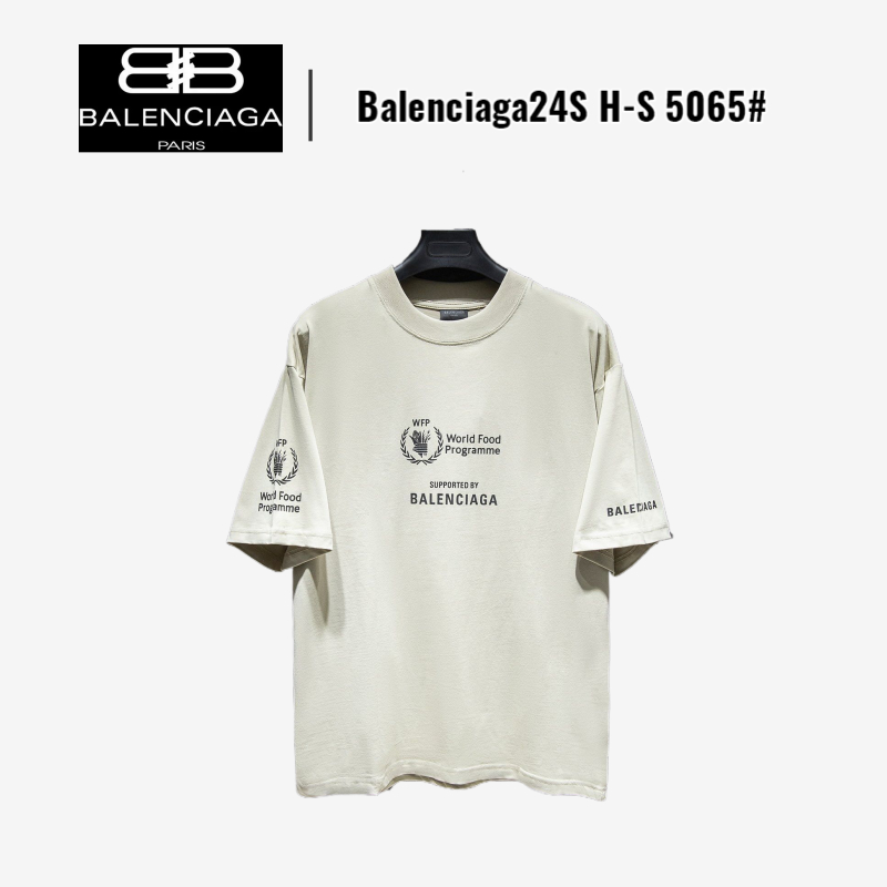 【DFS】Balenciaga24S H-S 5065# เสื้อยืดกีฬา เสื้อยืดลำลองผ้าฝ้าย