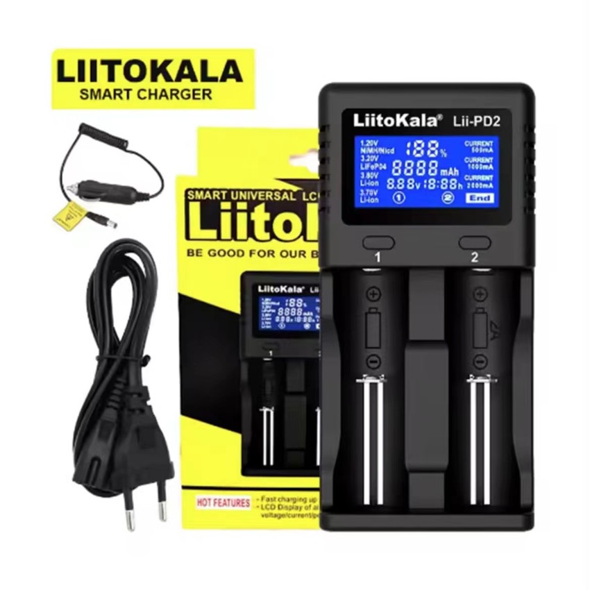 เครื่องชาร์จถ่าน LiitoKala Lii-PD2 รองรับ 26650，21700，20700, 18650, 18490, 18350 AA AAA - Battery Charger（ของแท้100%)