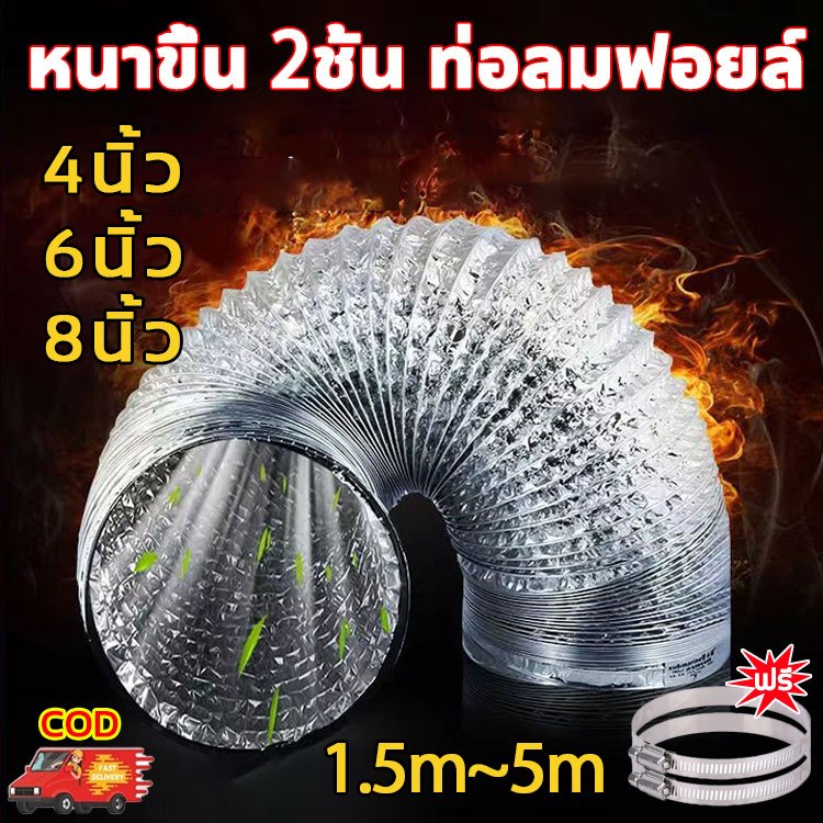 【จัดส่งภายในวัน】ท่อระบายอากาศ 4 นิ้ว 6 นิ้ว 8 นิ้ว ทนไฟ ทนทานต่อการใช้งาน 50 ปี ท่อลมระบายอากาศ ท่อดูดควัน ท่อดูดอากาศ