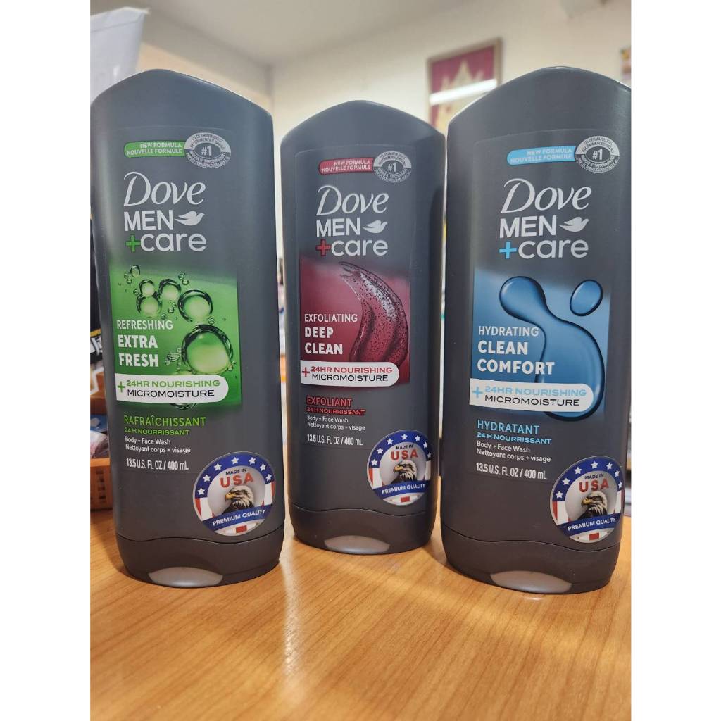 Dove Men+Care Body Wash 400 ml ผลิตภัณฑ์ดูแลผิวกายบอดี้วอช ช่วยล้างแบคทีเรียได้อย่างมีประสิทธิภาพพร้อมทั้งบำรุงผิวของคุณ