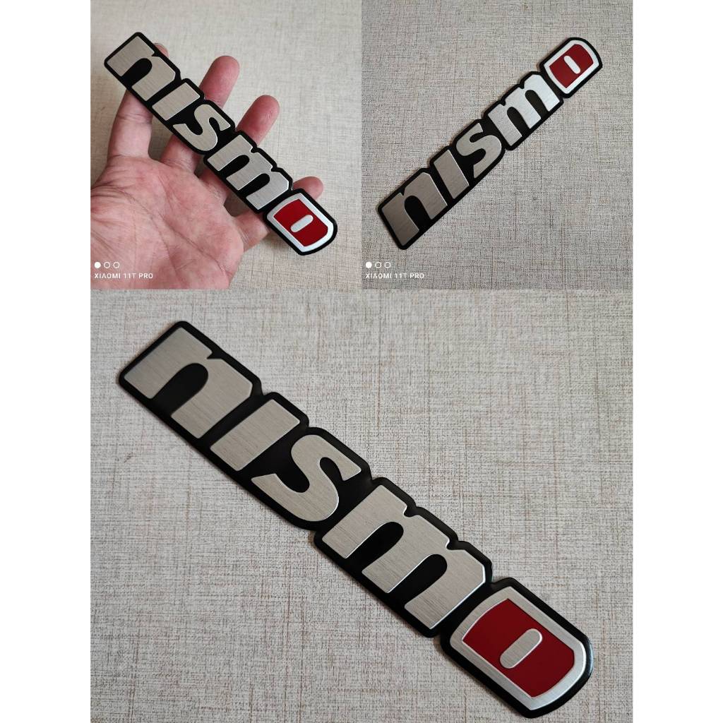 ส่งจากกรุงเทพ เพลทอลูมิเนียมบาง โลโก้ Nissan Nismo 1อัน ขนาด 16x2.8 cm NAVARA ALMERA TEANA TIDA MARCH Cube Altima