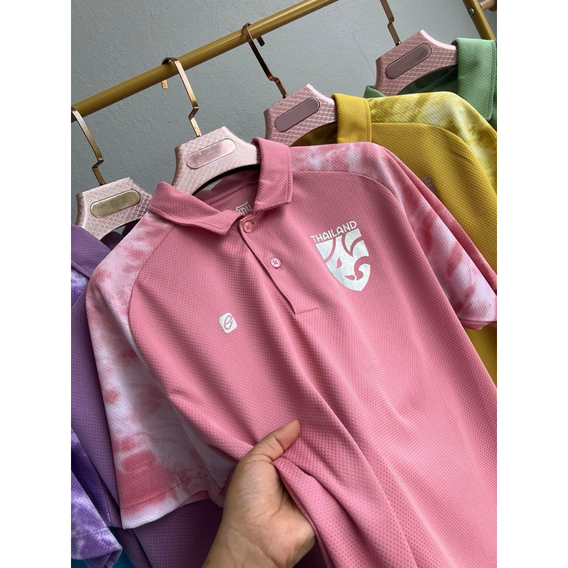เสื้อโปโล ของแท้ EGO SPORT (TT-001)โลโก้ทีมชาติสีเงิน