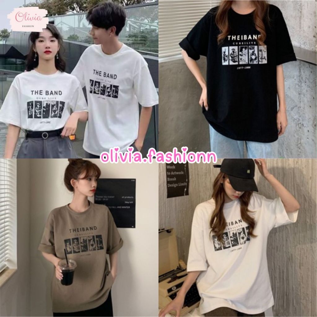 เสื้อยืดวินเทจ oversize ลายเท่ๆใส่ได้ทั้งชายหญิงสกรีนลาย THE BAND #A47