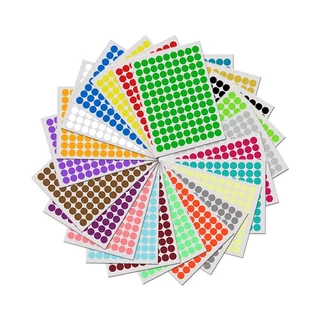 สติกเกอร์คัดกรอง แผ่นA5 ขนาด1cm. 1แผ่น 240ดวง ฉลากกระดาษ circle round dot sticker QC pass label 24สี