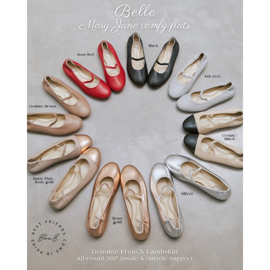 [PRE-ORDER] NEW! Bloc B. BELLE - MARY JANE COMFY FLATS